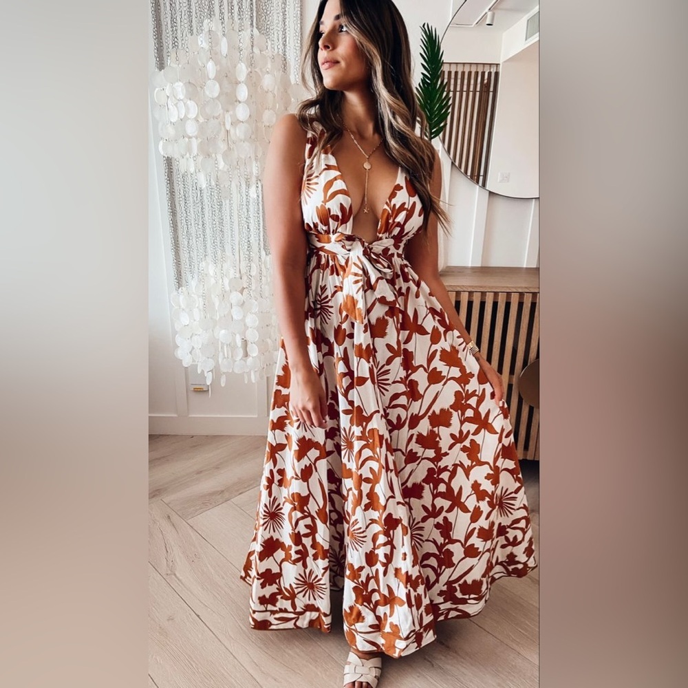 Red Dress Boutique Subtly Sweet Cream Multi Print Maxi Dress - Picture 2 of 11